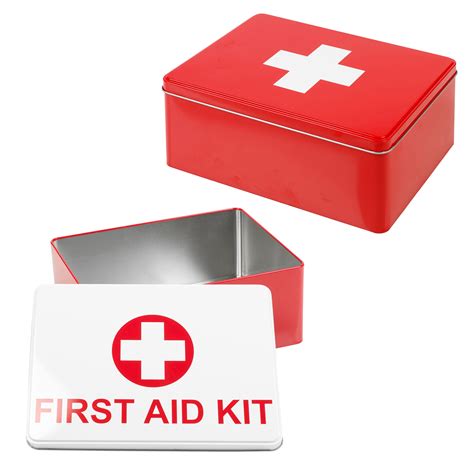 metal first aid box empty|first aid kit container only.